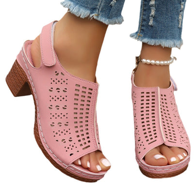New Retro Open Toe Hollow Peep Toe Sandals