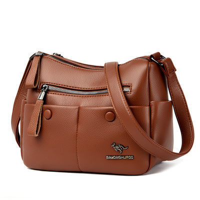 Mom Shoulder Simple All-matching Soft Leather Bag