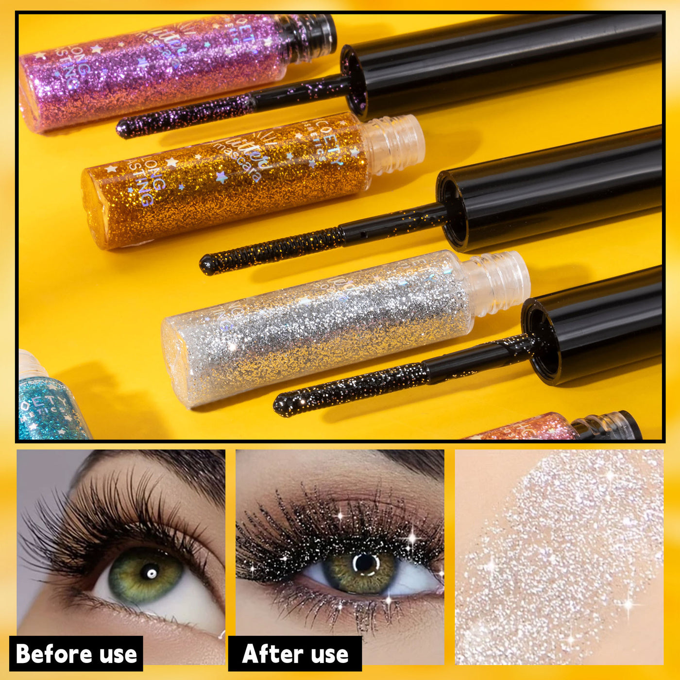 Color Mascara 5 Colors Waterproof No Smudge