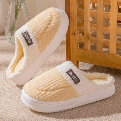 Indoor Home Non-slip Thick Bottom Plush Thermal Cotton Slippers