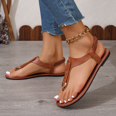 Summer New Foreign Trade Plus Size Flip-Toe Comfortable Outdoor Elastic Strap Sandals
