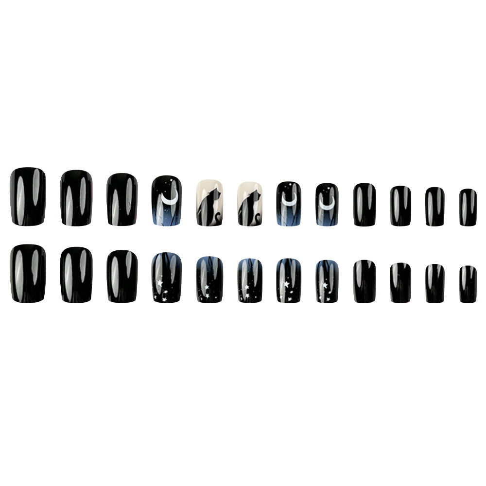 Cat Moon Fake Nails Removable Armor (x24)