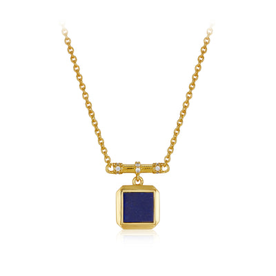 Sterling Silver Lapis Lazuli Malachite Necklace