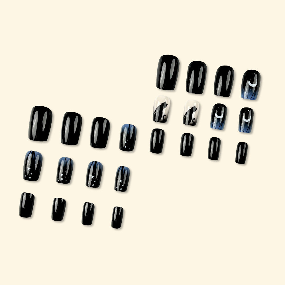 Cat Moon Fake Nails Removable Armor (x24)