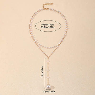 Pearl Double Layer Twin Pearl Necklace