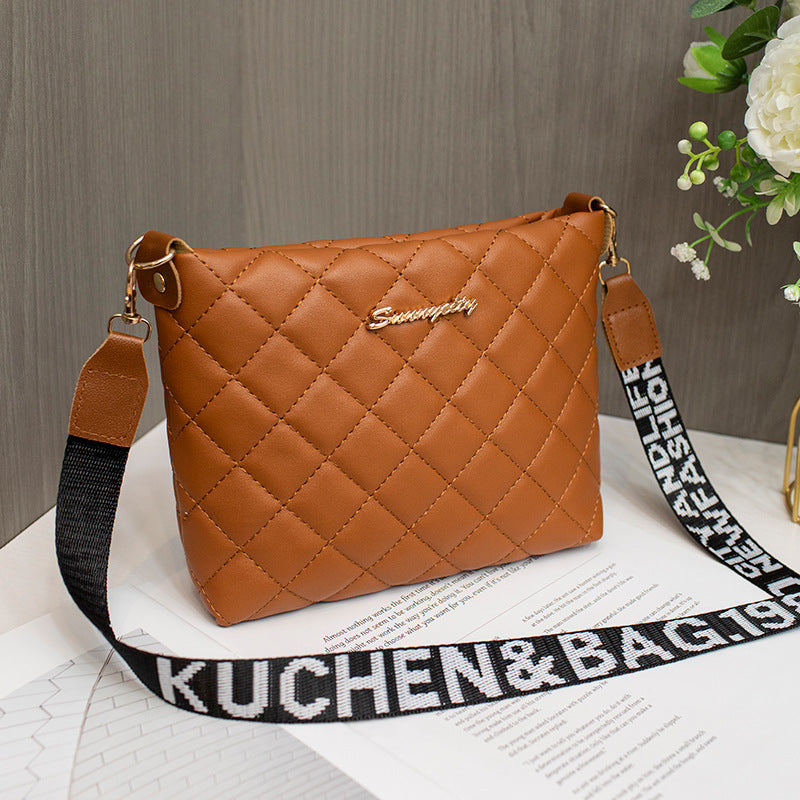 Small Messenger Bag For Women Trend Lingge Embroidery Female Shoulder Bag