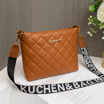 Small Messenger Bag For Women Trend Lingge Embroidery Female Shoulder Bag