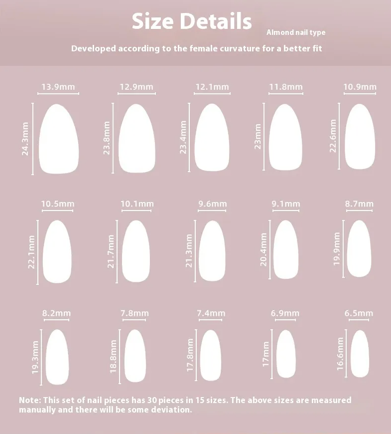 Parisian Tip — Classic White French Almond Nails (30 pcs)