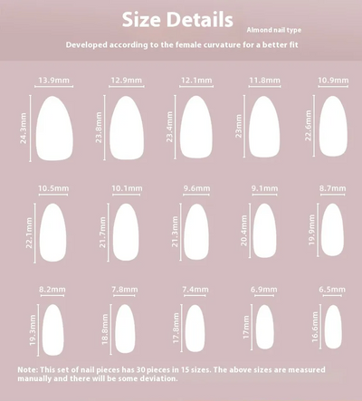 Parisian Tip — Classic White French Almond Nails (30 pcs)