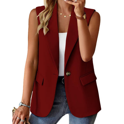 Sleeveless Solid Color Multicolor Cardigan Small Suit Jacket Ladies