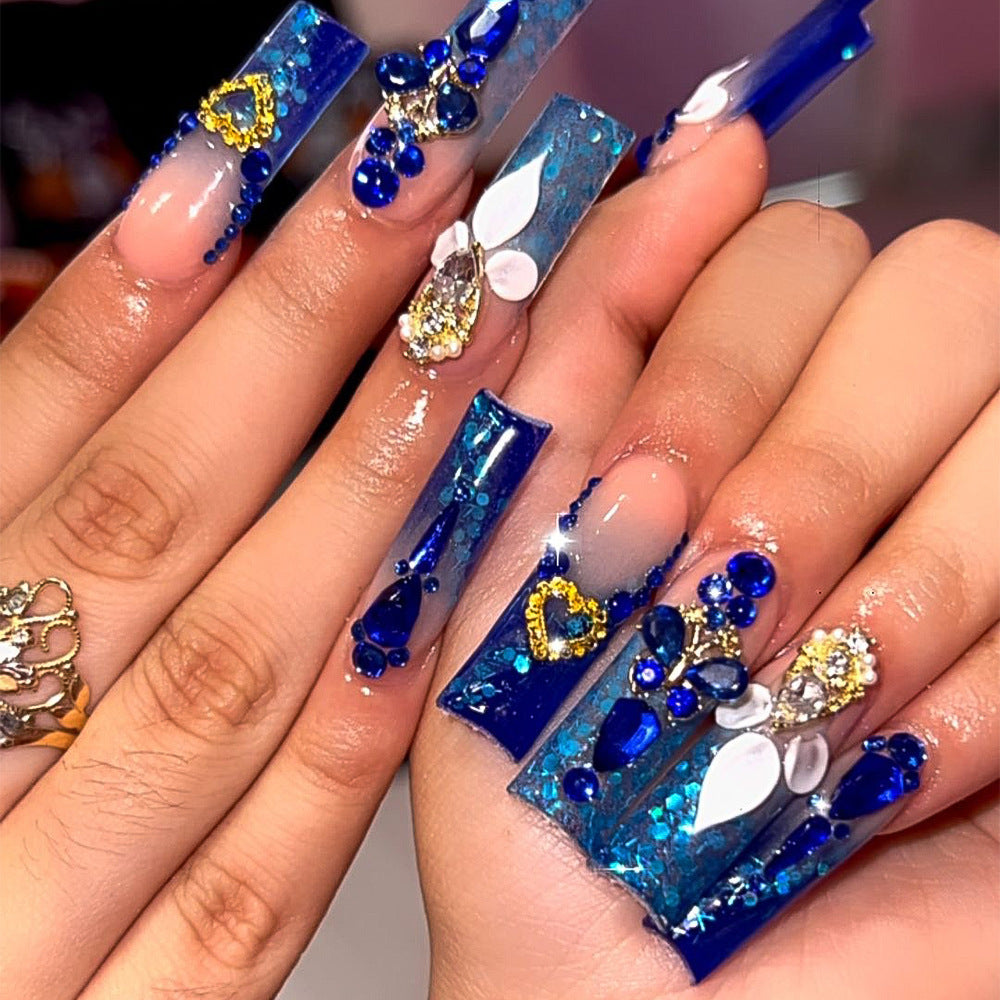 3D Three-dimensional Rhinestone Relief Fake Nails (30 styles) (x24)