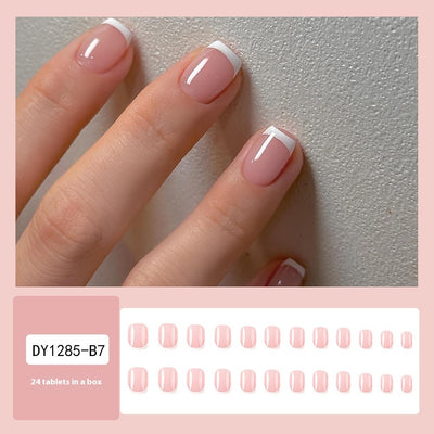 Simple White French Fake Nails (x24)
