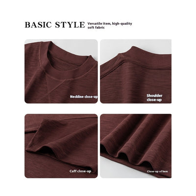 Inverted Triangle Idle Style Solid Color Simple T-shirt