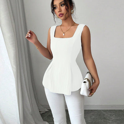Sleeveless Sling Drawstring Top Women's Clothing