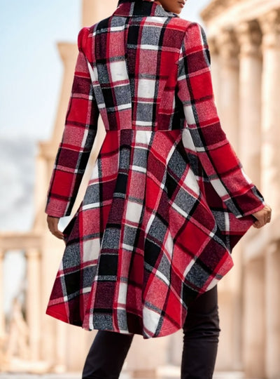 Women's Plaid Pattern Button Front Jacket