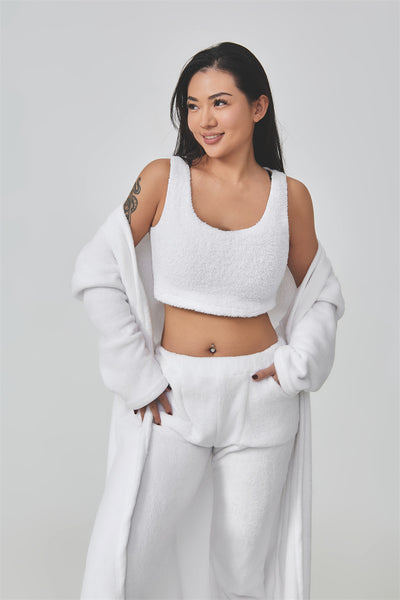 ✨ LuxeCozy™ 3-Piece Loungewear Set – Soft Knit Cardigan, Tank & Pants
