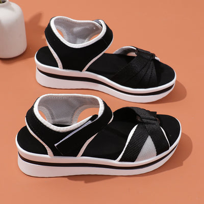 Women’s Summer Velcro Sandals – Comfortable Thick-Sole Flats