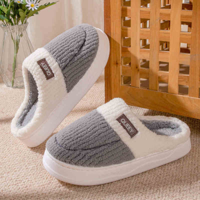 Indoor Home Non-slip Thick Bottom Plush Thermal Cotton Slippers