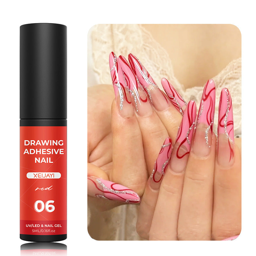 Line Pulling Nail Art Gel – Precision Striping Gel for Nail Designs (Multiple Colors)