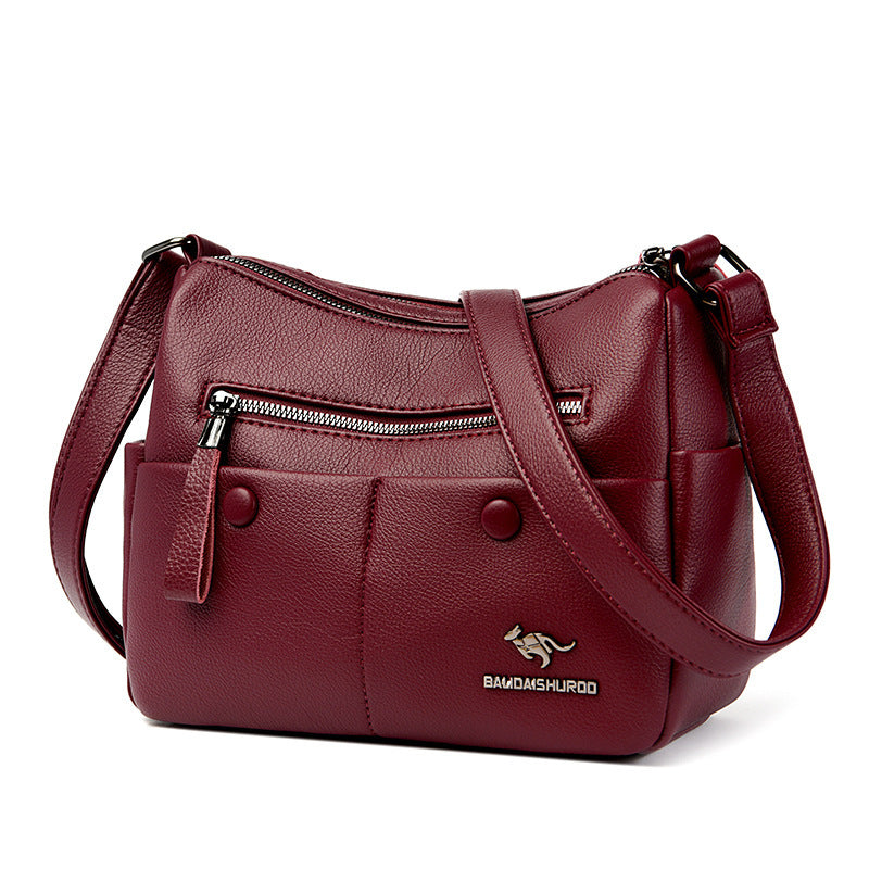 Mom Shoulder Simple All-matching Soft Leather Bag