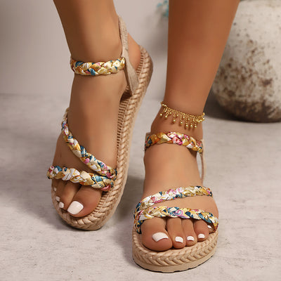 Plus Size Women's Shoes Fashion Thin Strap Flat Sandals