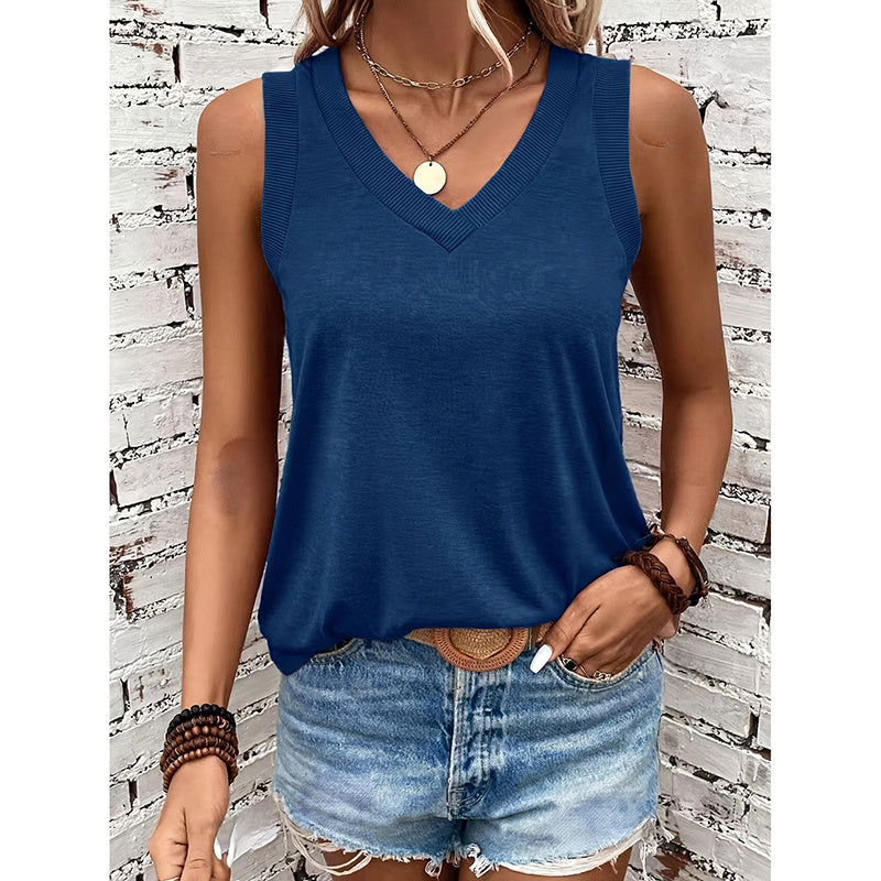 V-Neck Tank Tops Sleeveless