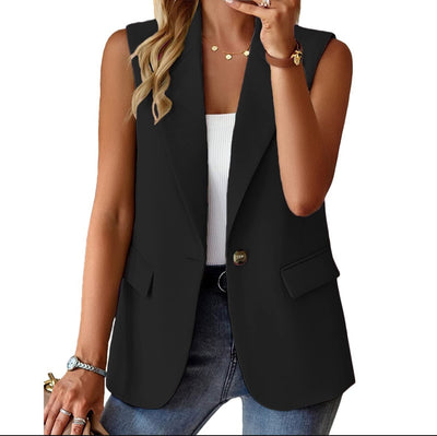 Sleeveless Solid Color Multicolor Cardigan Small Suit Jacket Ladies