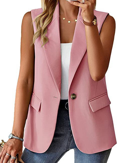 Sleeveless Solid Color Multicolor Cardigan Small Suit Jacket Ladies