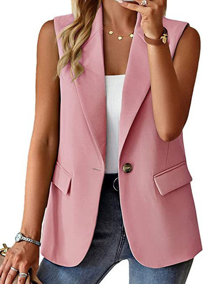 Sleeveless Solid Color Multicolor Cardigan Small Suit Jacket Ladies
