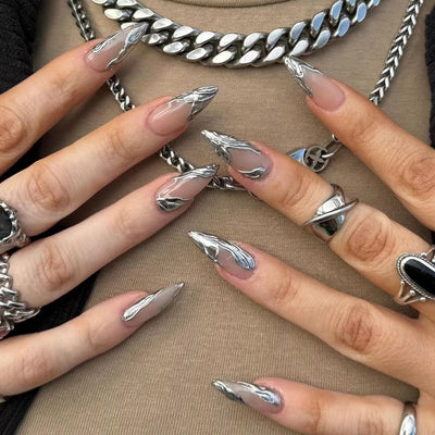 3D Three-dimensional Rhinestone Relief Fake Nails (30 styles) (x24)