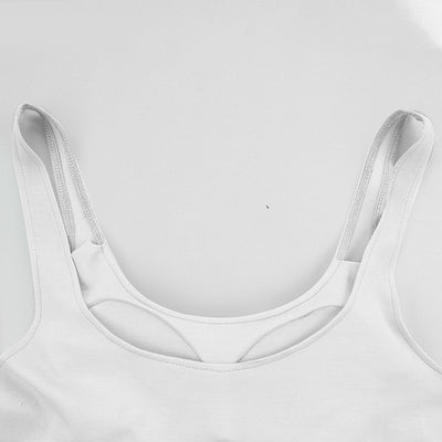 U Neck Tank Tops Built In Bra, Fitted Sleeveless Undershirt