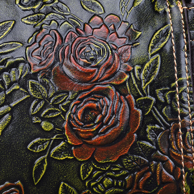 Genuine Leather Hand designed Rose Shoulder Bag For Women
