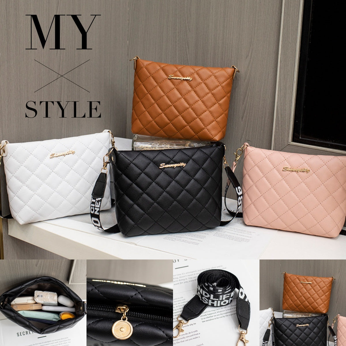 Small Messenger Bag For Women Trend Lingge Embroidery Female Shoulder Bag
