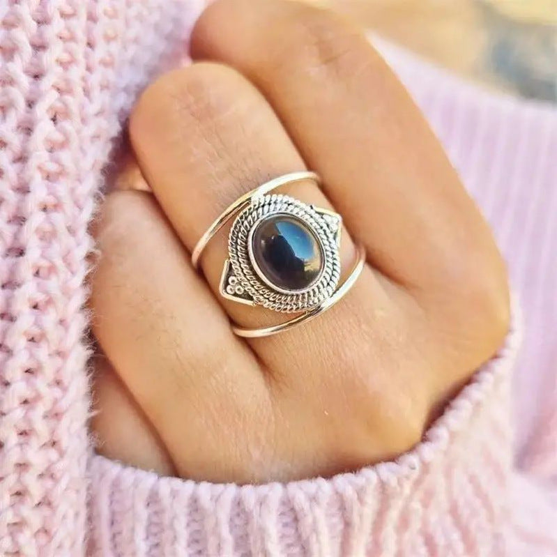 Oval Fashion Simple Personalized Stone Ring