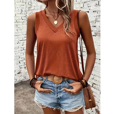 V-Neck Tank Tops Sleeveless