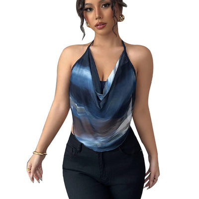 Shear Straps Tulle Halter Vest