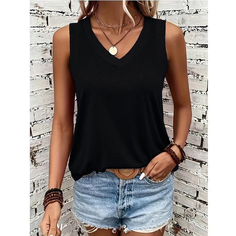 V-Neck Tank Tops Sleeveless