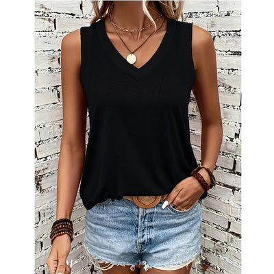 V-Neck Tank Tops Sleeveless