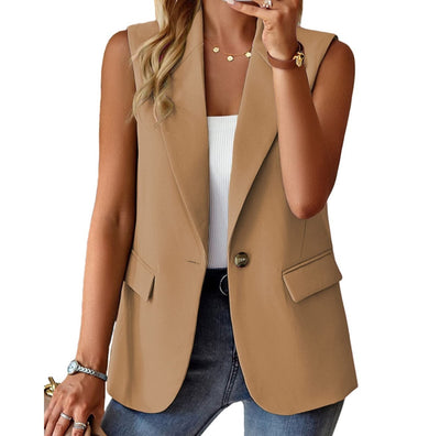 Sleeveless Solid Color Multicolor Cardigan Small Suit Jacket Ladies