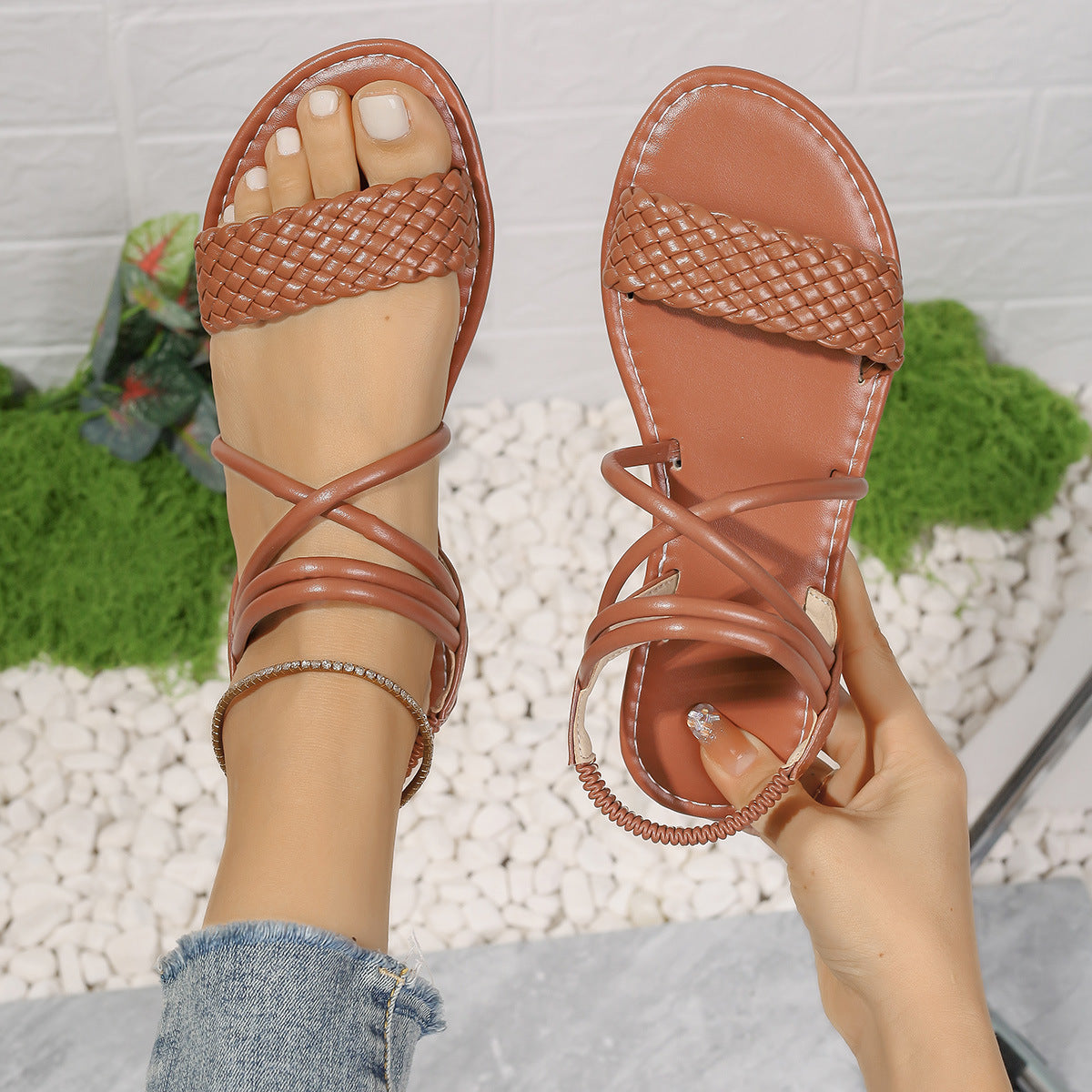 Women's Sandals Fashionable All-match Woven