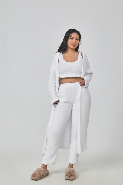✨ LuxeCozy™ 3-Piece Loungewear Set – Soft Knit Cardigan, Tank & Pants