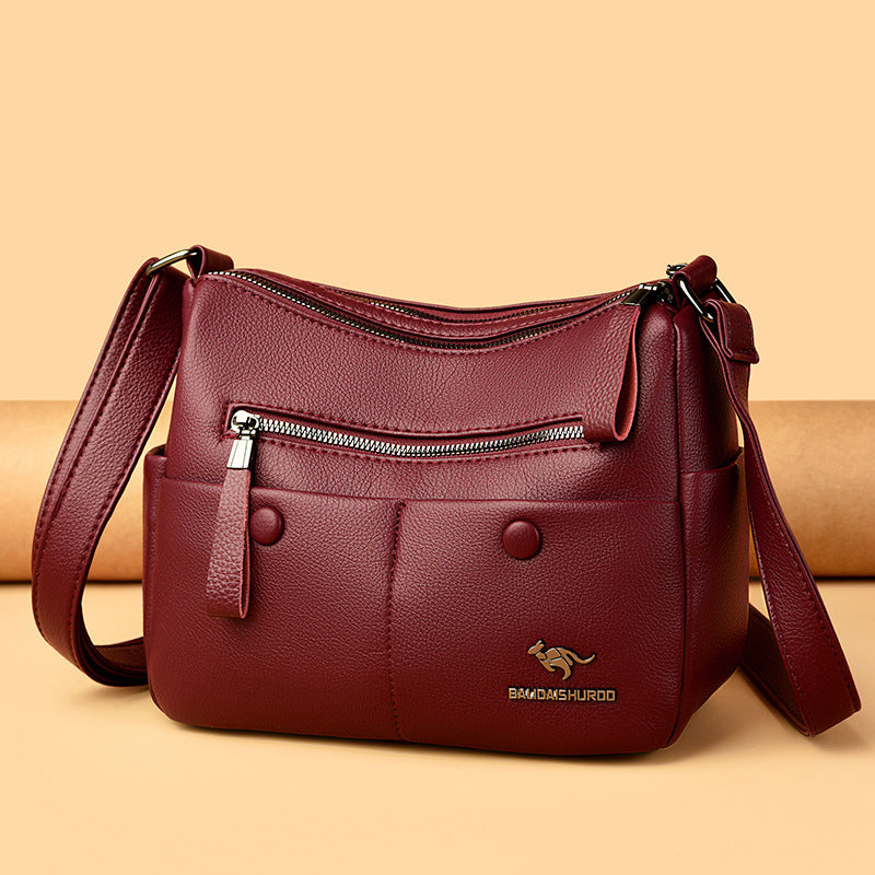 Mom Shoulder Simple All-matching Soft Leather Bag